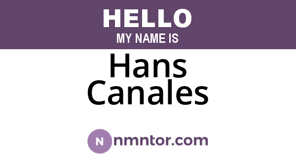 Hans Canales