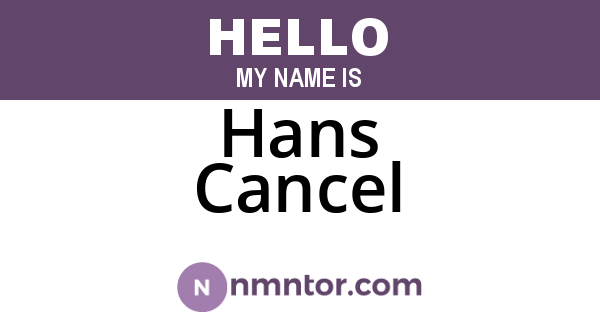 Hans Cancel