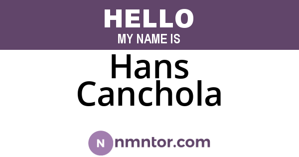 Hans Canchola