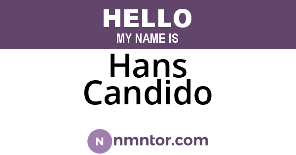 Hans Candido