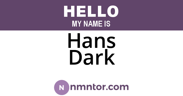 Hans Dark