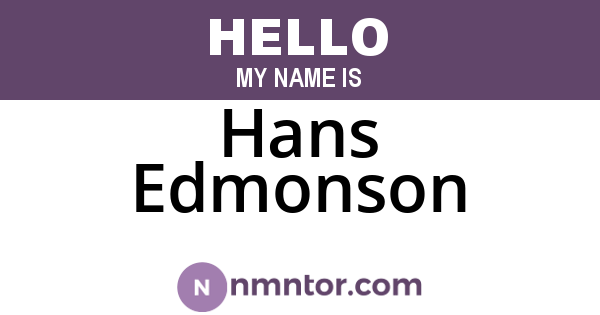 Hans Edmonson