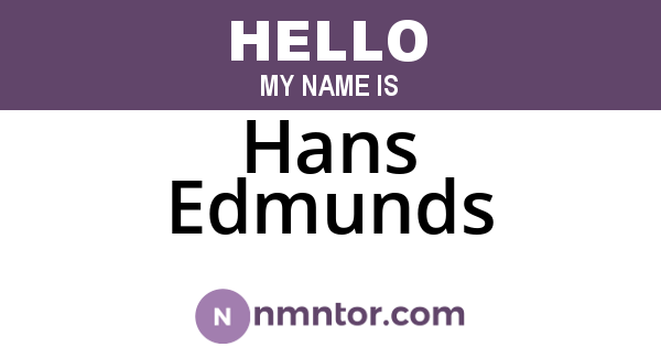 Hans Edmunds