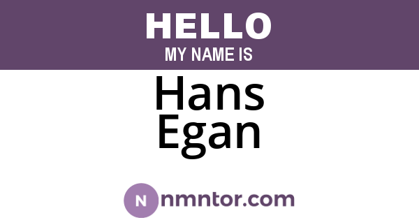 Hans Egan