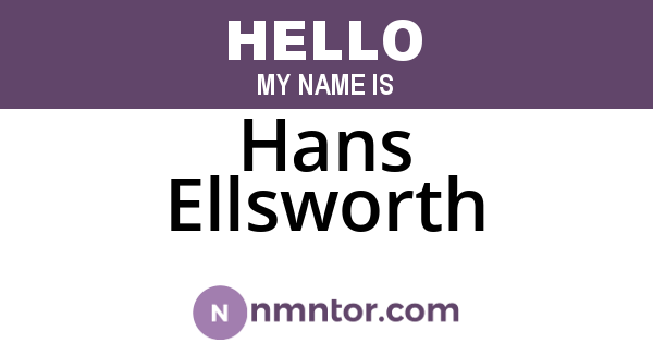 Hans Ellsworth