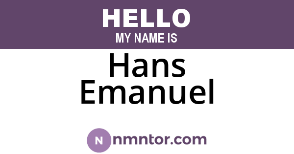Hans Emanuel