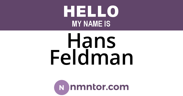 Hans Feldman