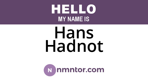Hans Hadnot