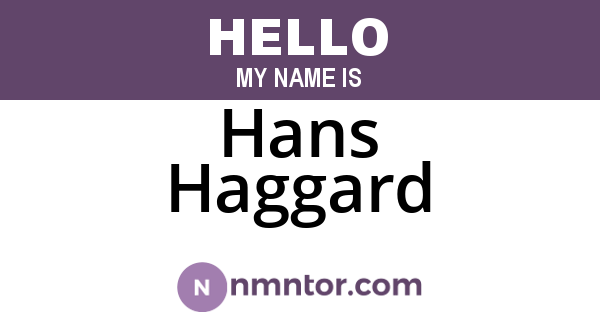 Hans Haggard