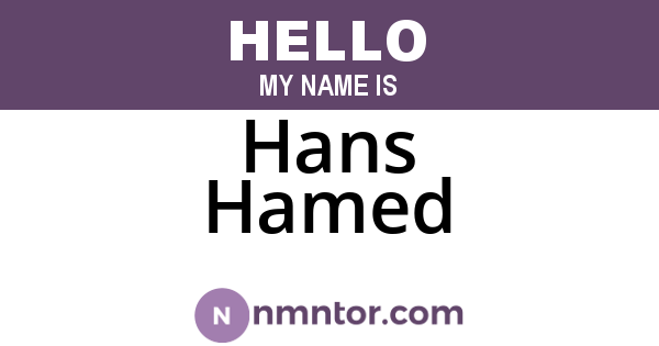 Hans Hamed
