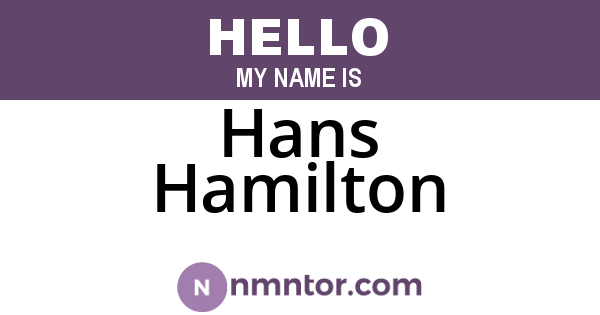 Hans Hamilton
