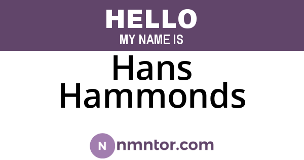 Hans Hammonds