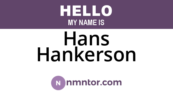 Hans Hankerson