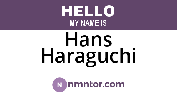 Hans Haraguchi