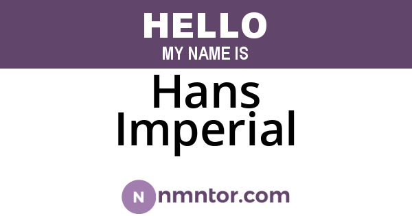 Hans Imperial