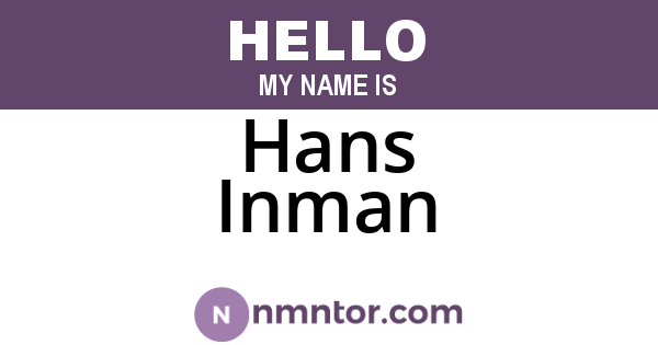 Hans Inman