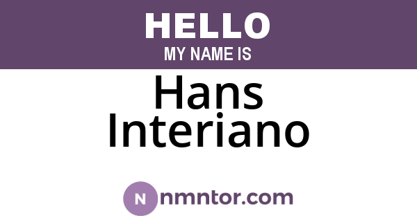 Hans Interiano