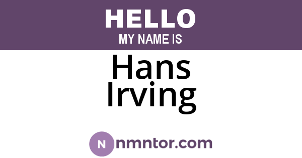 Hans Irving