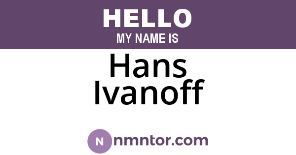 Hans Ivanoff