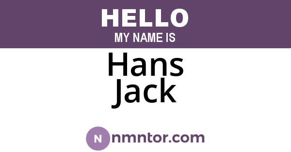 Hans Jack