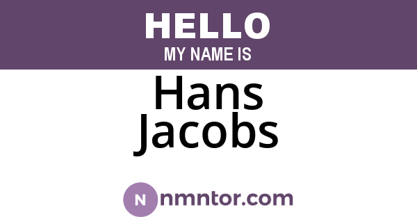 Hans Jacobs
