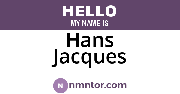 Hans Jacques