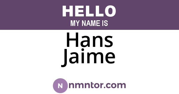 Hans Jaime