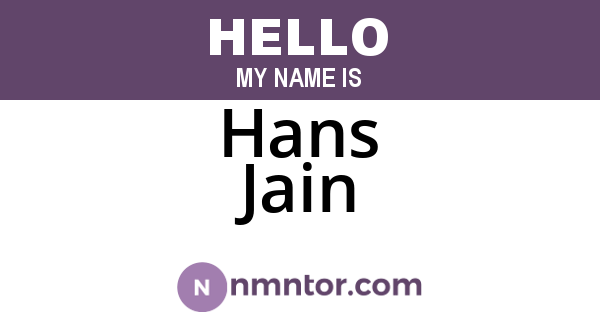 Hans Jain