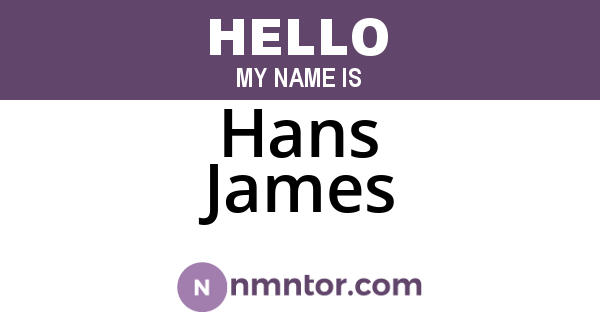 Hans James