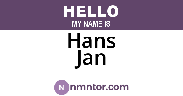 Hans Jan