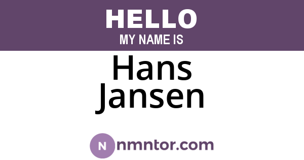 Hans Jansen