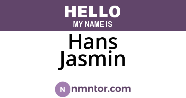 Hans Jasmin