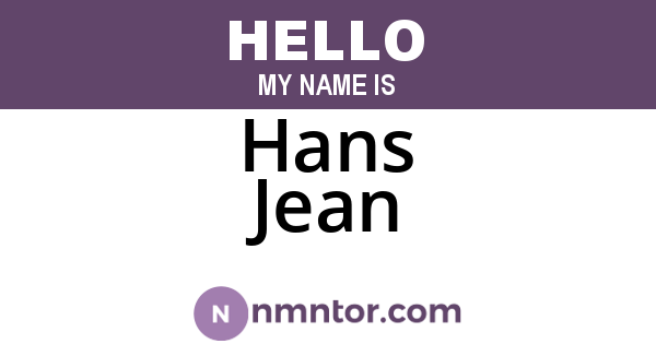 Hans Jean