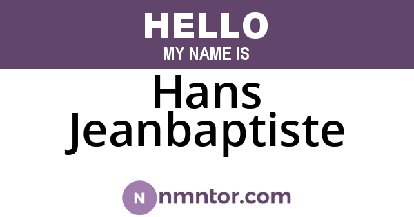 Hans Jeanbaptiste