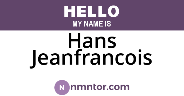 Hans Jeanfrancois