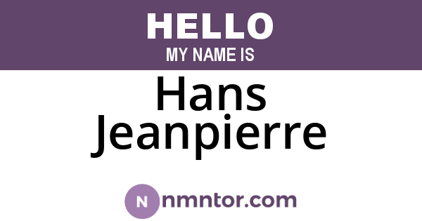 Hans Jeanpierre