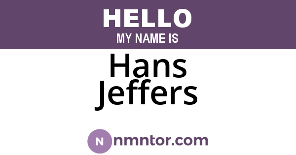 Hans Jeffers