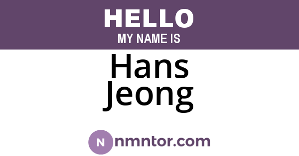 Hans Jeong