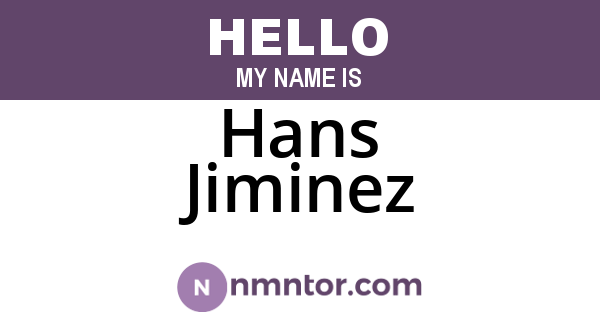 Hans Jiminez