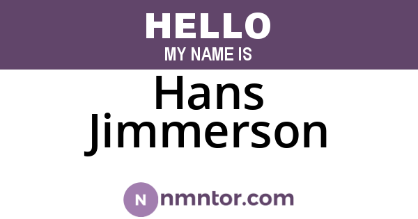 Hans Jimmerson