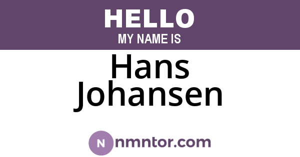 Hans Johansen