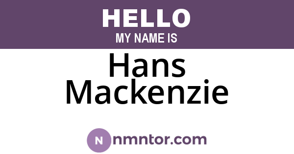 Hans Mackenzie