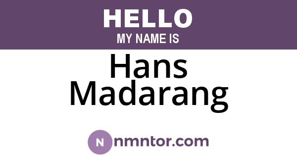 Hans Madarang