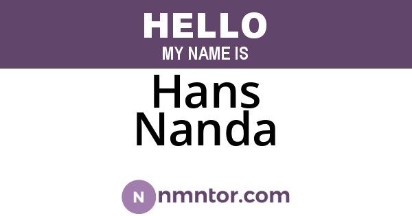 Hans Nanda