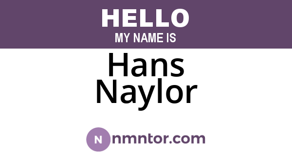 Hans Naylor