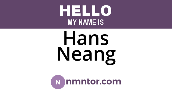 Hans Neang