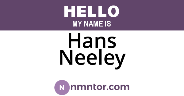 Hans Neeley
