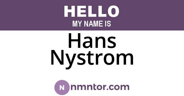 Hans Nystrom