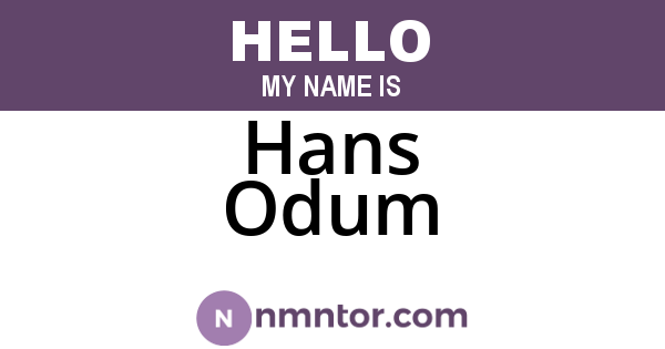 Hans Odum