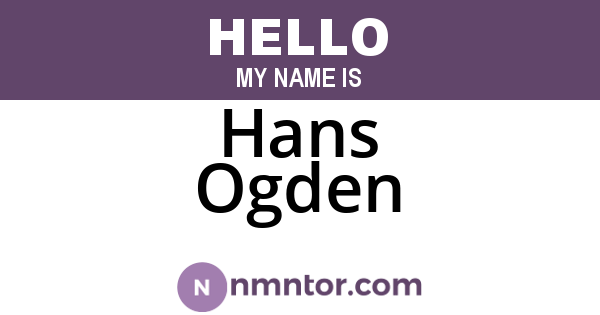Hans Ogden